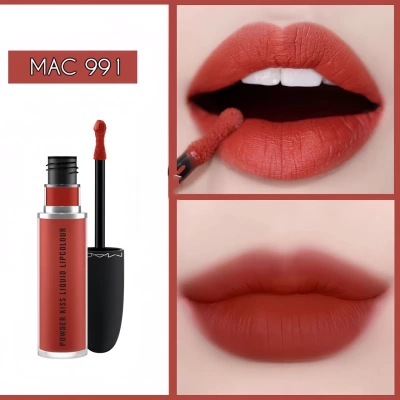 Son MAC 991 Devoted To Chili – Powder  Kiss Liquid – Đỏ Đất